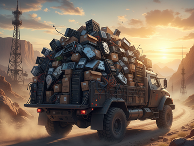 Truck Carrying Hard Drives